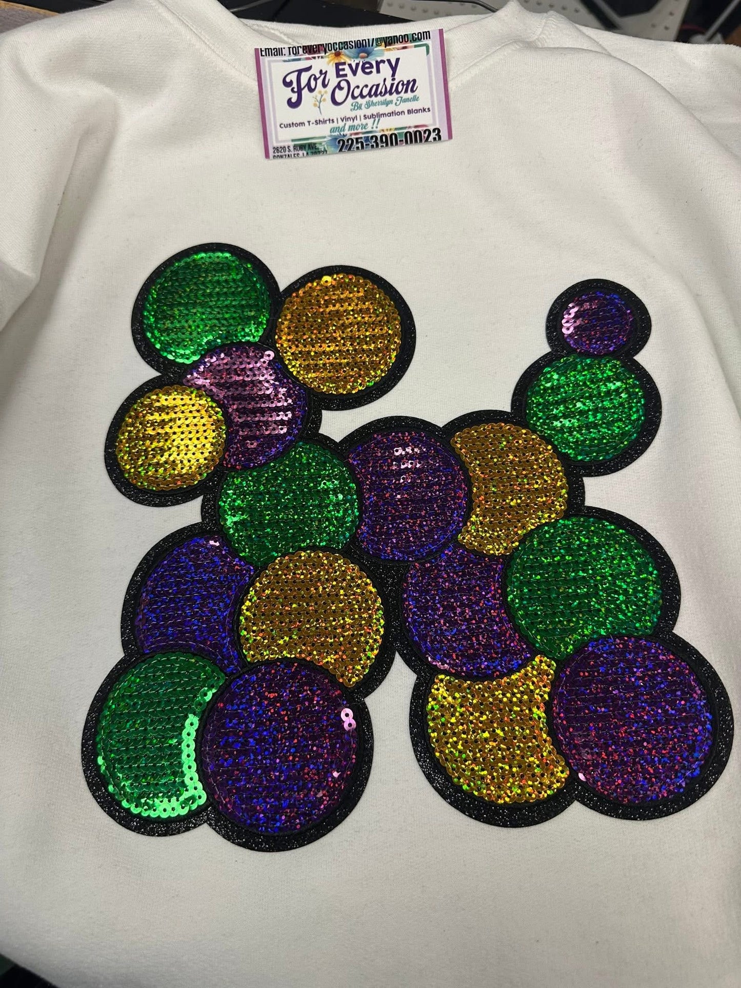 Mardi Gras Dog Sequin Patch