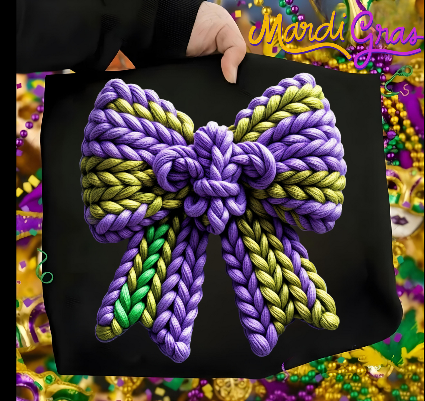 Mardi Gras Bow DTF shirt