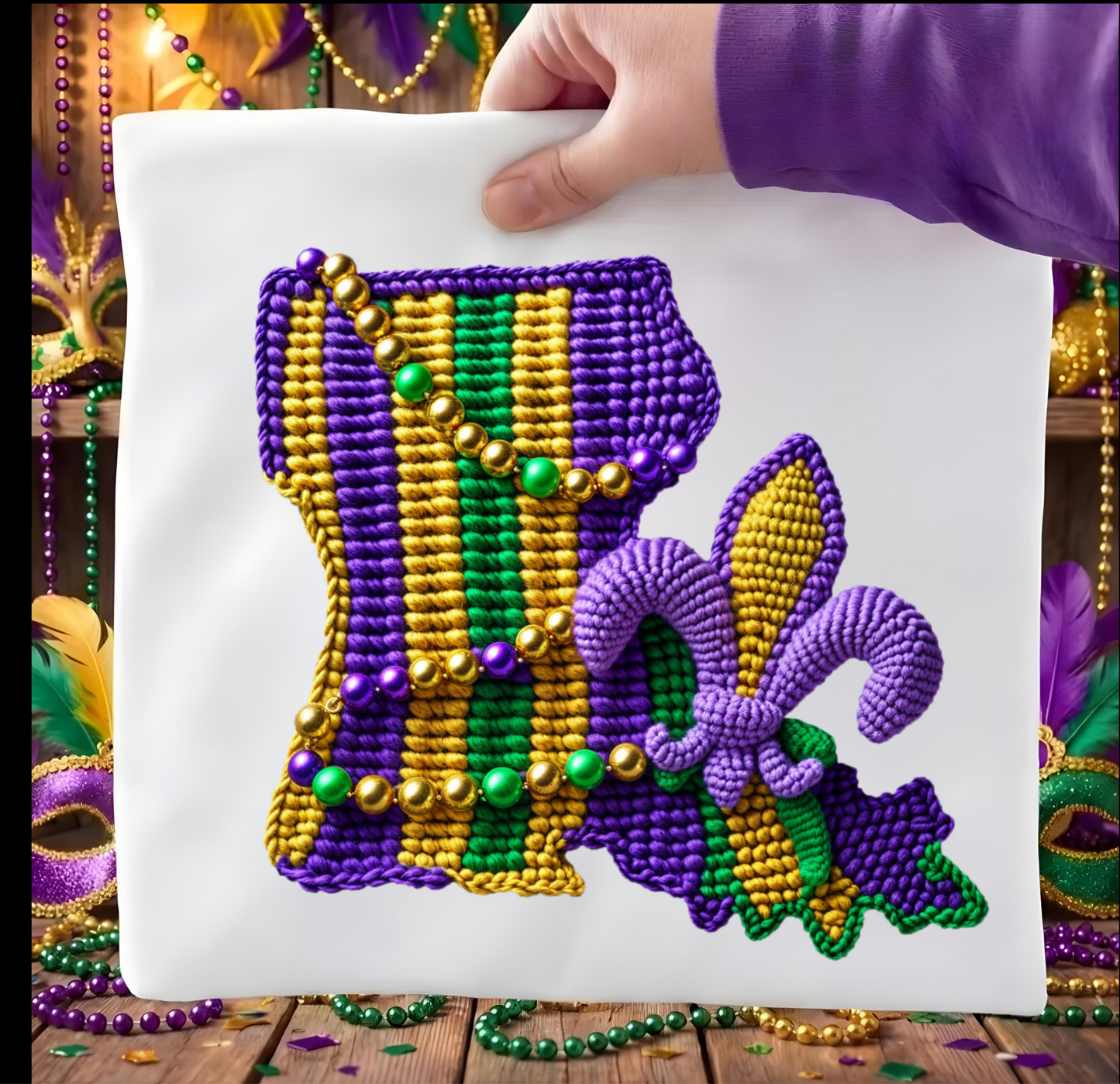 Mardi Gras Boot DTF shirt