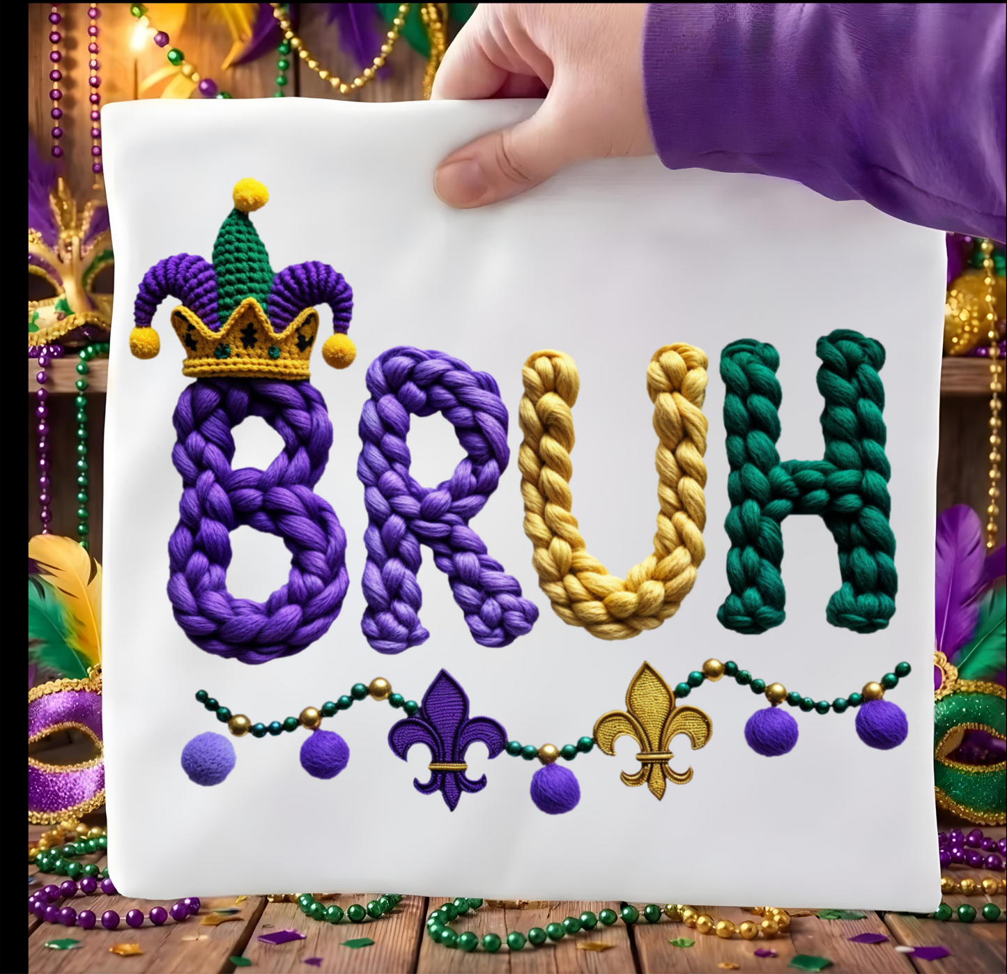 Mardi Gras BRUH DTF shirt