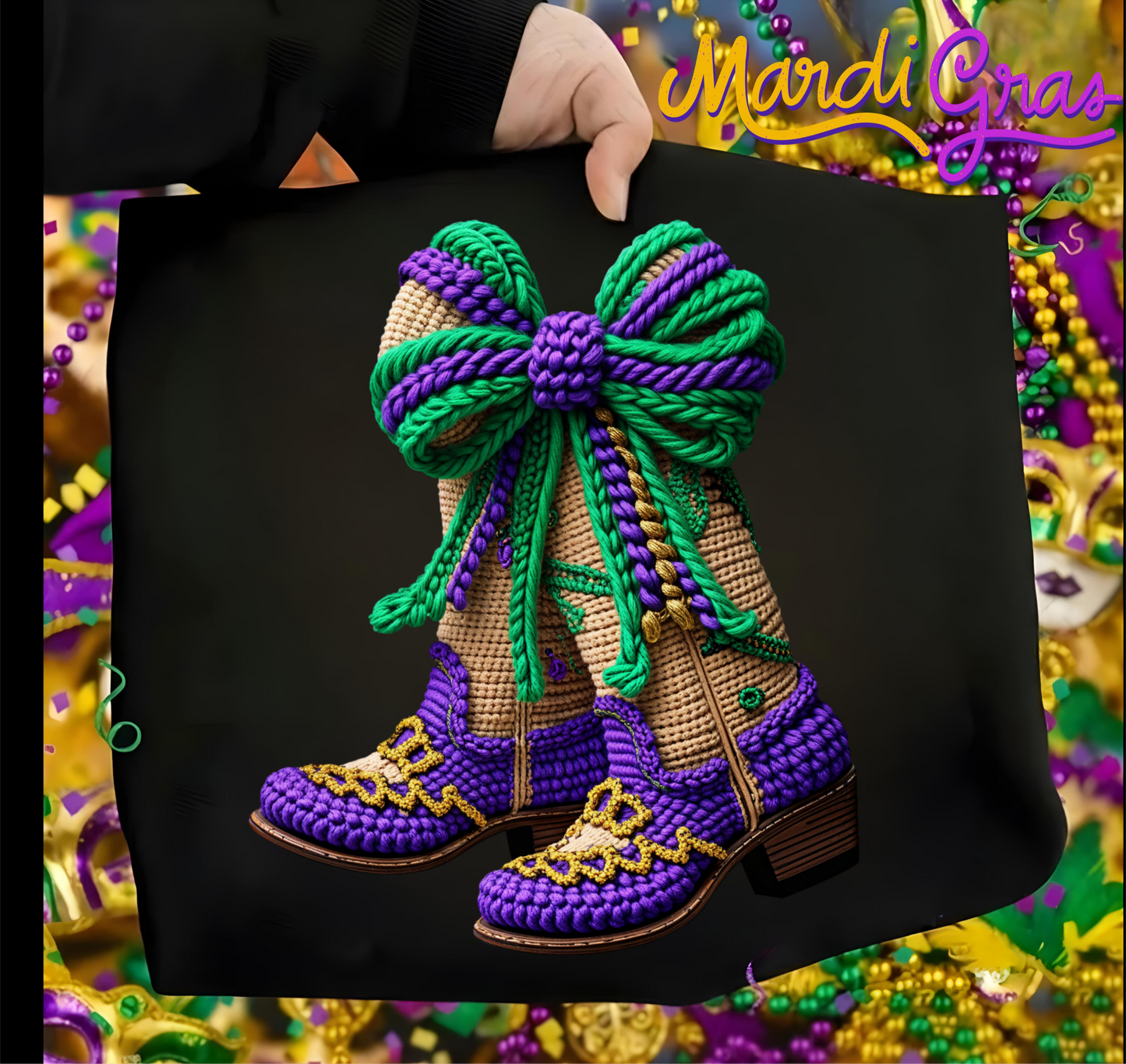 Mardi Gras Boots DTF shirt