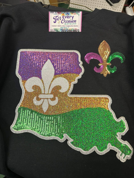 Mardi Gras Sequin BOOT Patch ONLY