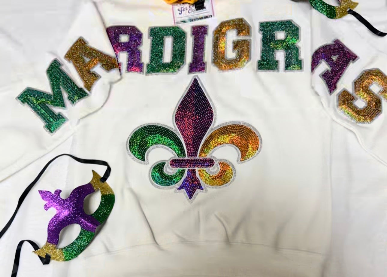 Sequin 5in Mardi Gras set letters
