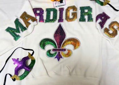 Sequin 5in Mardi Gras set letters