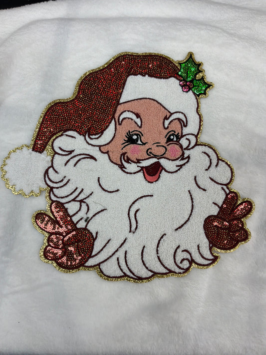 Burgundy Sequin Hat Santa
