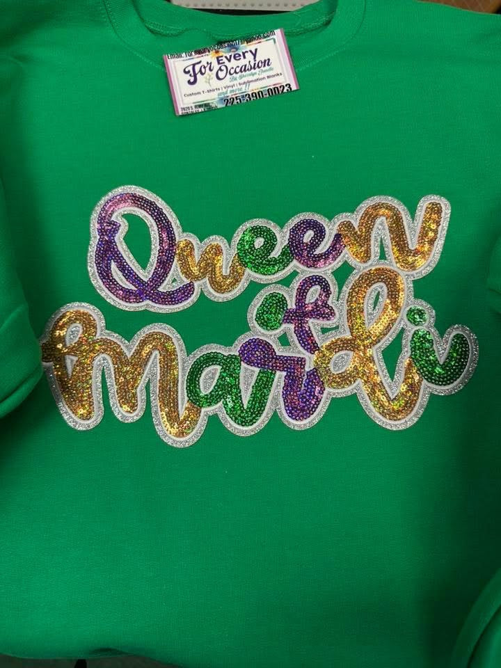 Queen of Mardi Sequin Patch