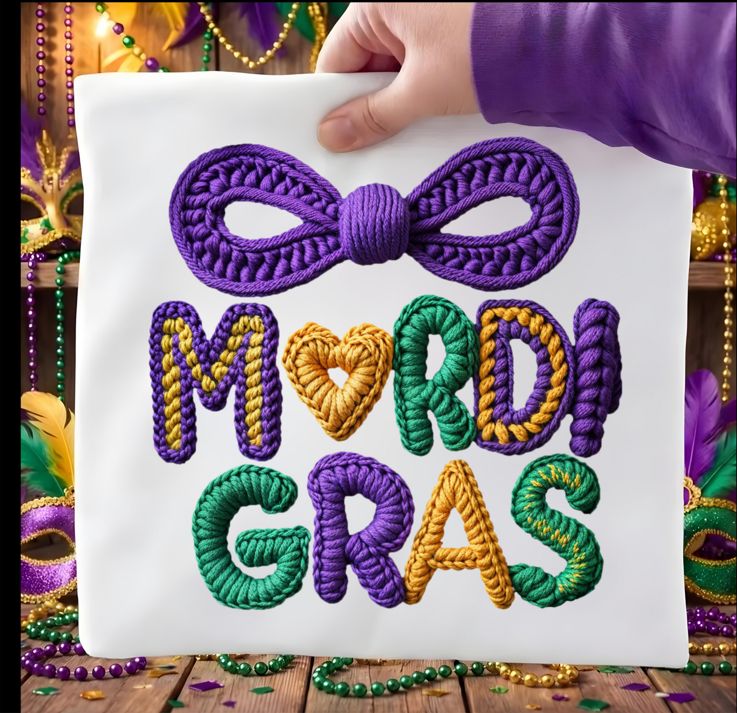 Mardi Gras (with heart) DTF shirt