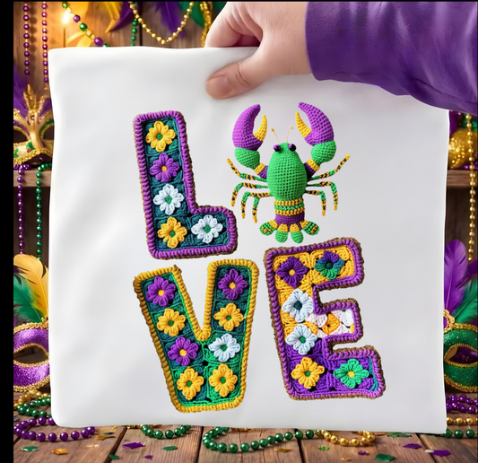 Love Mardi Gras DTF shirt