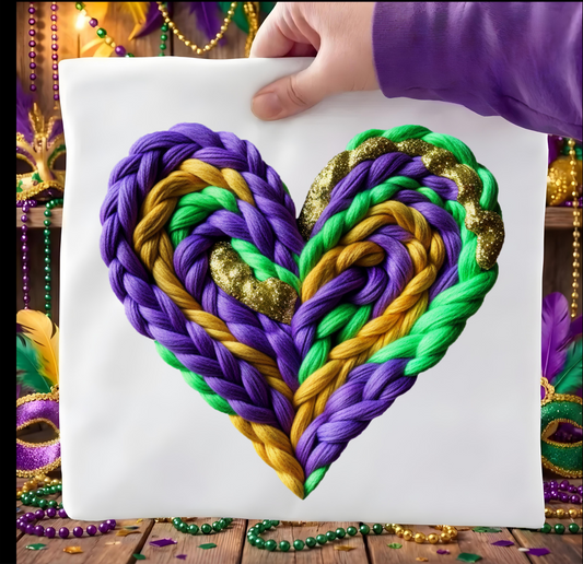 Mardi Gras Heart DTF shirt
