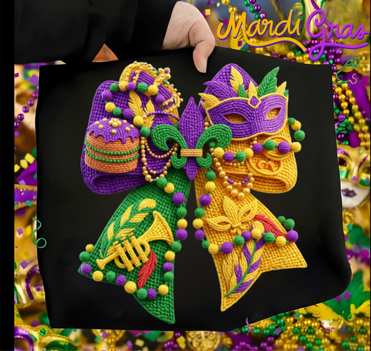 Mardi Gras Bow DTF shirt