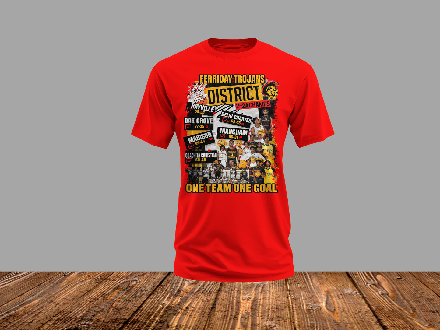Ferriday Basketball District Champs Shirt  Infant-Toddler-Youth-Adults Short Sleeve