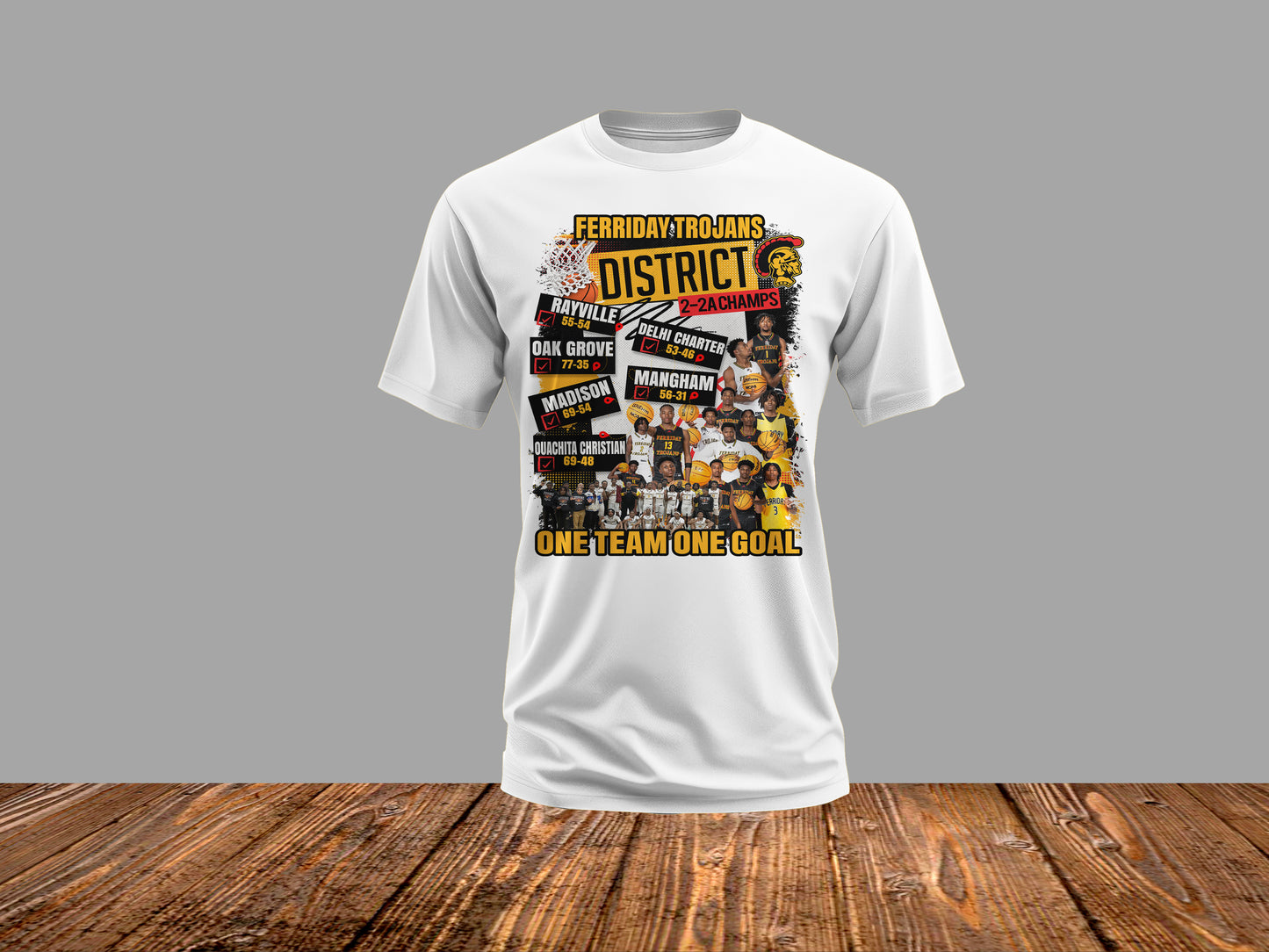 Ferriday Basketball District Champs Shirt  Infant-Toddler-Youth-Adults Short Sleeve