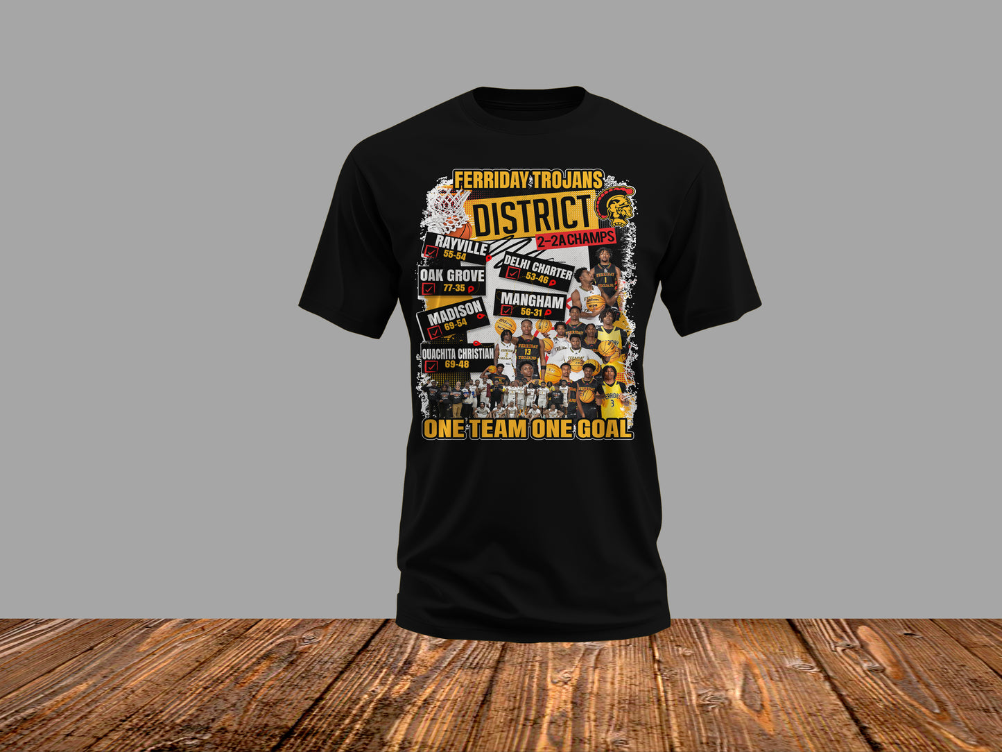 Ferriday Basketball District Champs Shirt  Infant-Toddler-Youth-Adults Short Sleeve